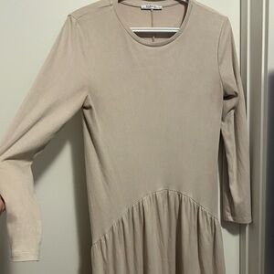 Zara Beige Long Sleeve Dress